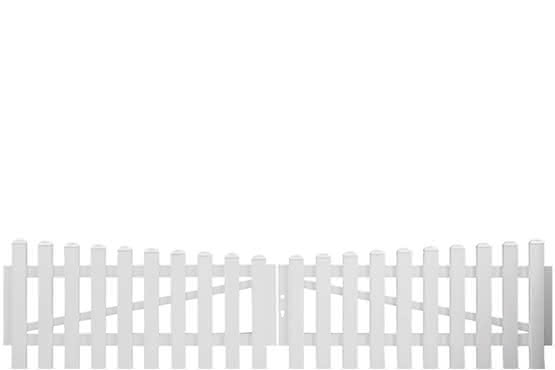 Joda® Easy Gartenzaun Kunststoff mit Unterbogen 330x75/65 cm, Doppeltor DIN links, weiß Doppeltor DIN links, 330x75/65 cm