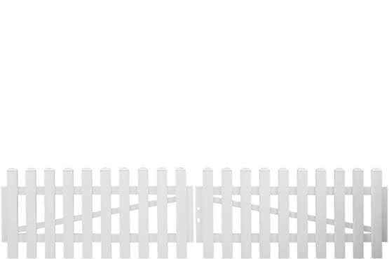 Joda® Easy Vorgartenzaun aus Kunststoff in gerader Ausführung 330x75 cm, Doppeltor DIN rechts, weiß Doppeltor DIN rechts, 330x75 cm