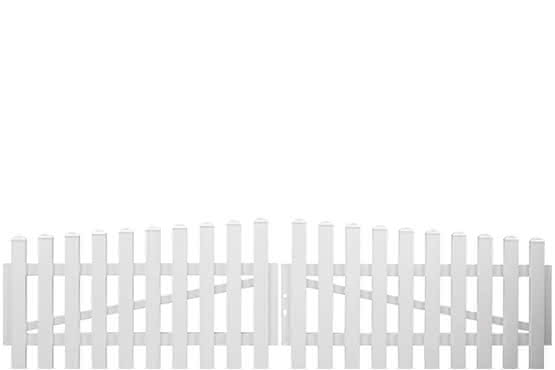 Joda® Easy Gartenzaun aus Kunststoff mit Oberbogen 330x75/85 cm, Doppeltor DIN rechts, weiß Doppeltor DIN rechts, 330x75/85 cm