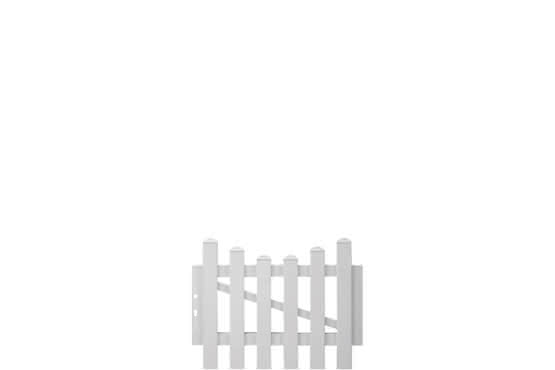 Joda® Easy Gartenzaun Kunststoff mit Unterbogen 101x75/65 cm, Pforte DIN links, weiß Pforte DIN links, 101x75/65 cm
