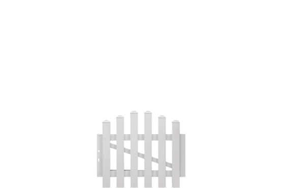 Joda® Easy Gartenzaun aus Kunststoff mit Oberbogen 101x75/85 cm, Pforte DIN rechts, weiß Pforte DIN rechts, 101x75/85 cm