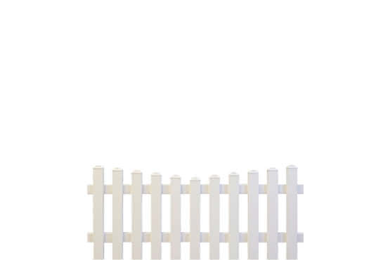 Joda® Easy Gartenzaun Kunststoff mit Unterbogen 180x75/65 cm, Zaunelement, weiß Zaunelement, 180x75/65 cm