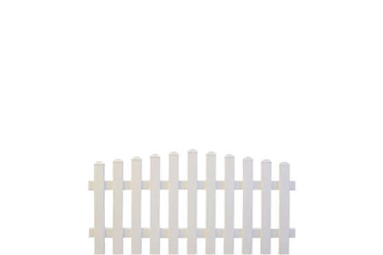 Joda® Easy Gartenzaun aus Kunststoff mit Oberbogen 180x75/85 cm, Zaunelement, weiß Zaunelement, 180x75/85 cm