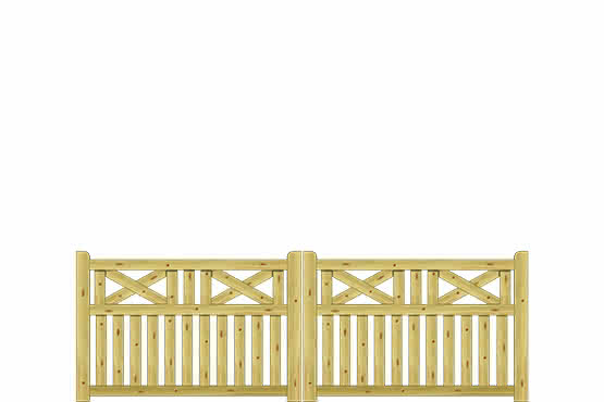 Gartenzaun Usedom 300x100/94cm Doppeltor KDI  300 x 100/94 cm Doppeltor | KDI grün