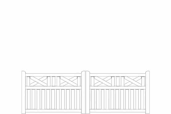 Gartenzaun Usedom 300x100/94cm Doppeltor select 300 x 100/94 cm Doppeltor | Nadelholz Weiß