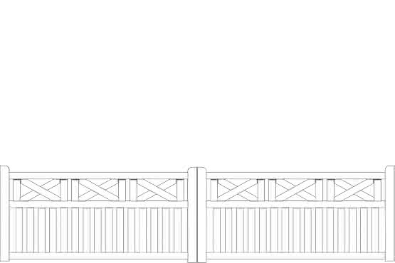 Gartenzaun Usedom 400x100/94cm Doppeltor select 400 x 100/94 cm Doppeltor | Nadelholz Weiß