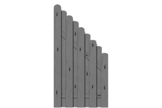 Bohlenzaun Vitoria 90x172/90 cm Abschluss Fichte Granit ca. 90 x 172/90 cm Abschluss | Fichte Granit