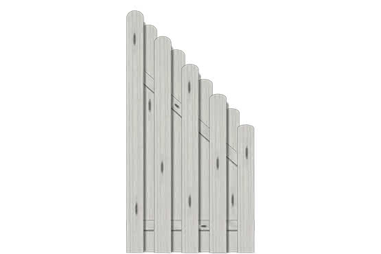 Bohlenzaun Vitoria 90x172/90 cm Abschluss Fichte Grau ca. 90 x 172/90 cm Abschluss | Fichte Grau