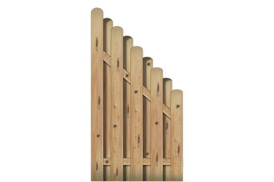 Bohlenzaun Vitoria 90x172/90 cm Abschluss Lärche naturbelassen ca. 90 x 172/90 cm Abschluss | Lärche naturbelassen