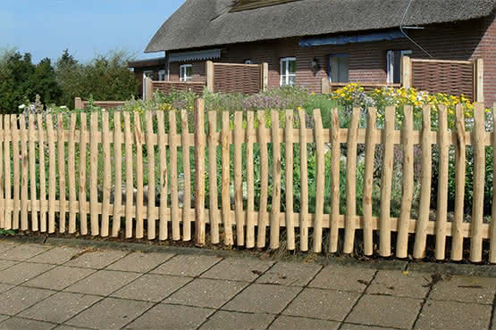 Staketenzaun Altmark, Zaun Element 180x80 cm, Haselnuss Zaun Element