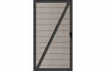 cWPC-Systemzaun Kingston One Tür 100x181 cm DIN links Steingrau 100x181 cm Tür Li | Steingrau