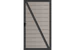 cWPC-Systemzaun Kingston One Tür 100x181 cm DIN rechts Steingrau 100x181 cm Tür Re | Steingrau