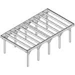 Carport mit Flachdach aus Massivholz  Mittel (717 cm) | Trapez-Profil, tropfhemmend | Fichte Leimholz weiß