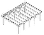 Holzblenden-Carport Burg MG Master, 505x717 cm, vorbereitet für Grünbedachung, Fichte KVH naturbelassen Mittel (717 cm) | vorbereitet für Gründach | Fichte KVH natur