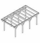 Einzelcarport Bergen KF Natur, 305x556 cm, mit Foliendach, Lärche naturbelassen Kurz (556 cm) | Foliendach | Lärche natur