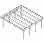 Doppelcarport Büsum KG Natur, 605x556 cm, vorbereitet für Grünbedachung, Lärche naturbelassen Kurz (556 cm) | vorbereitet für Gründach | Lärche natur