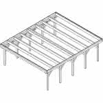 Doppelcarport Büsum MF Natur, 605x717 cm, mit Foliendach, Lärche naturbelassen Mittel (717 cm) | Foliendach | Lärche natur