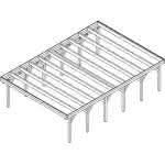 Doppelcarport Büsum LF Select, 605x879 cm, mit Foliendach, Fichte Leimholz weiß grundiert Lang (879 cm) | Foliendach | Fichte Leimholz weiß