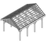 Meldorf KD master 405x573 cm Kurz (573 cm) | komplett | Fichte KVH natur