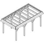 Gettorf KG perfect 305x556 cm Kurz (556 cm) | vorbereitet für Gründach | Fichte Leimholz natur