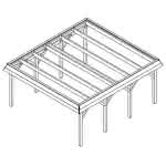 Glücksburg KT master 505x556 cm Kurz (556 cm) | Trapez-Profil, tropfhemmend | Fichte KVH natur