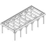 Glinde LG natur 405x879 cm Lang (879 cm) | vorbereitet für Gründach | Lärche natur