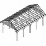 Meldorf MO perfect 405x723 cm Mittel (723 cm) | ohne Pfannen u. Entwässerung | Fichte Leimholz natur