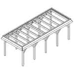 Gettorf MT perfect 305x717 cm Mittel (717 cm) | Trapez-Profil, tropfhemmend | Fichte Leimholz natur