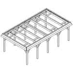 Glinde MT master 405x717 cm Mittel (717 cm) | Trapez-Profil, tropfhemmend | Fichte KVH natur