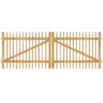 Robinie Doppeltor, Lattenabstand 3-4 cm, 300x90 cm inkl. Beschlag 300 x 90 cm, Doppeltor | 3-4 cm Abstand