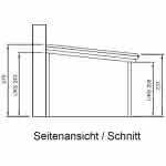 Terrassendach mit Trapez-Lichtplatten classic 522x350 cm 522x350 cm | Kiefer KDI-grün