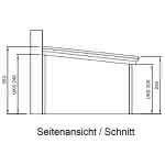 Terrassendach mit Trapez-Lichtplatten classic 522x400 cm 522x400 cm | Kiefer KDI-grün