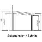Terrassendach mit Trapez-Lichtplatten classic 522x300 cm 522x300 cm | Kiefer KDI-grün