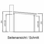 Terrassendach mit Steg-Doppelplatten select 306x300 cm 306x300 cm | Fichte Leimholz weiß grundiert