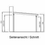 Terrassendach mit Steg-Doppelplatten master 406x350 cm 406x350 cm | Fichte KVH naturbelassen