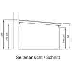 Terrassendach mit Steg-Doppelplatten select 507x400 cm 507x400 cm | Fichte Leimholz weiß grundiert