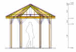 Terrassenpavillon 6-Eck Modena Typ 1, Ø 350 cm 