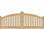 Gartenzaun Norderney, 300x90/80/120 cm, Doppeltor, Lärche naturbelassen Doppeltor 3,00 m | Lärche natur