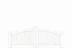 Gartenzaun Norderney, 300x90/80/120 cm, Doppeltor, weiß farbbehandeltes Nadelholz Doppeltor 3,00 m | Nadelholz Weiß