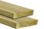 Günstig: Terrassendielen-Set 4,00x3,00 m aus 27x145 mm Kiefer KDI fein geriffelt 