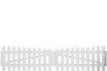 Joda® Easy Gartenzaun Kunststoff mit Unterbogen 330x75/65 cm, Doppeltor DIN links, weiß Doppeltor DIN links, 330x75/65 cm