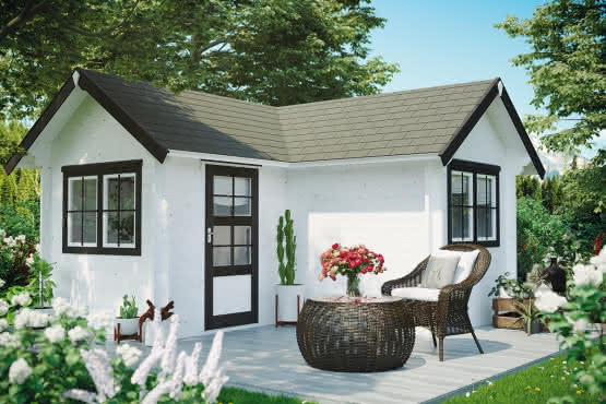 Holzhütte für den Garten 400 x 400 cm