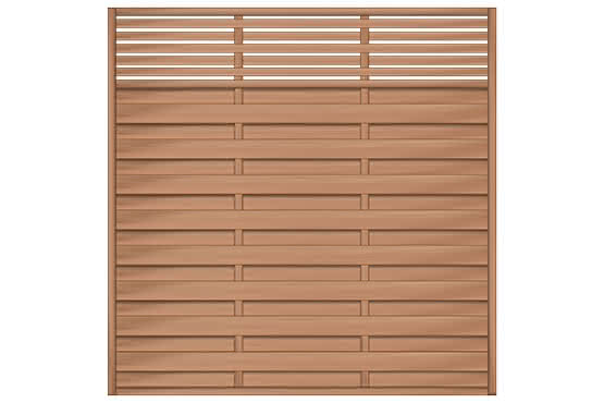 Sichtschutzzaun Bangkirai, FSC-zertifiziert (FSC 100%), Flores 180x180 cm mit Ziergitter ca. 180 x 180 cm mit Ziergitter 