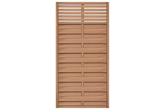 Sichtschutzzaun Bangkirai, FSC-zertifiziert (FSC 100%), Flores 90x180 cm mit Ziergitter ca. 90 x 180 cm mit Ziergitter