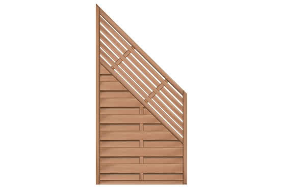 Sichtschutzzaun Bangkirai, FSC-zertifiziert (FSC 100%), Flores 90x180/90 cm mit Ziergitter ca. 90 x 180/90 cm mit Ziergitter