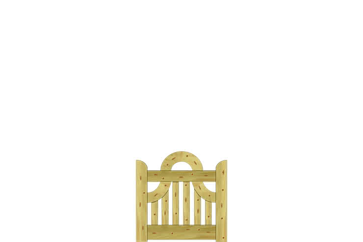 Gartentor Ammerland geschwungen 100x100/90cm Pforte KDI grün Pforte 1,00 m | KDI grün