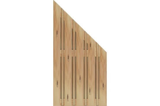 Catania Sichtschutz 90x180/90 cm Lärche/Douglasie naturbelassen Abschluss rechts ca. 90 x 180/90 cm, rechts