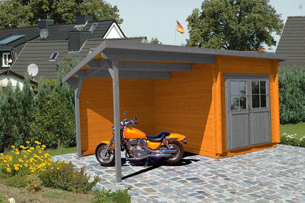 Gartenhaus mit Unterstand