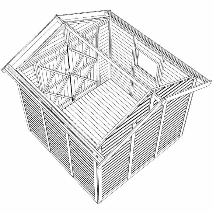 Gartenhaus mit Schleppdach 230 x 223 cm | KDI