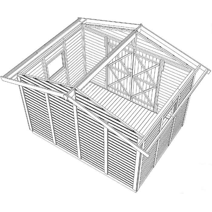 Gartenhaus mit Schleppdach 303 x 223 cm | KDI